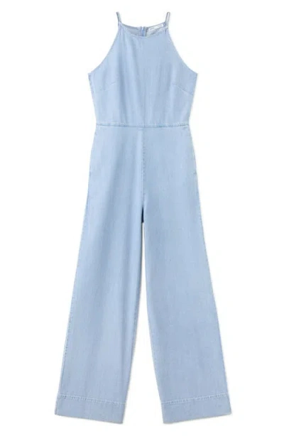Mango Denim Jumpsuit In Blue