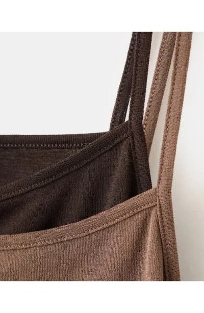 Mango Double-layer Short Dress In Brown
