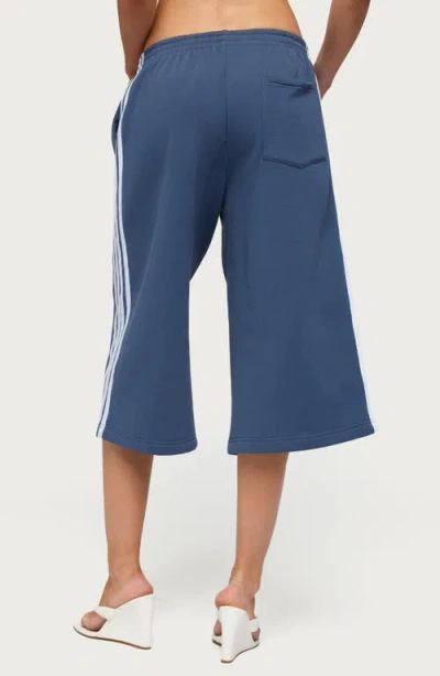 Edikted Uma Side Stripe Bermuda Shorts In Blue