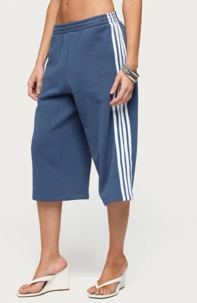 Edikted Uma Side Stripe Bermuda Shorts In Blue