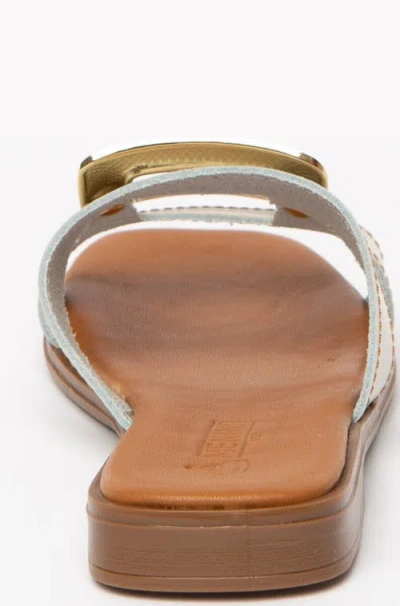 Menina Step Brisa Leather Slide In White