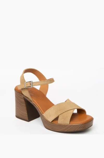 Menina Step Lena Suede Sandal In Brown