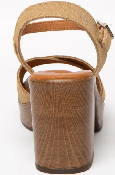 Menina Step Lena Suede Sandal In Brown