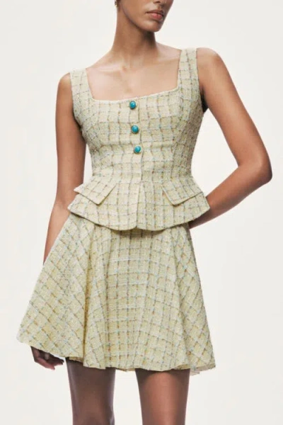 Nocturne Button Accessory Tweed Bustier In Multi