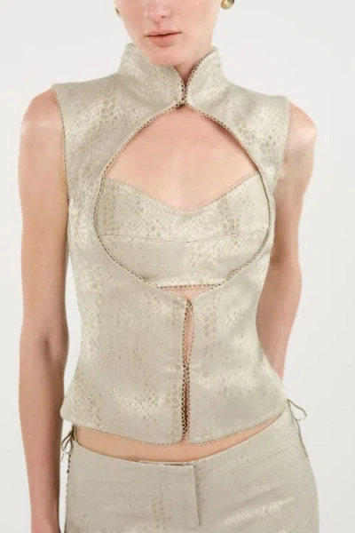Nocturne Braid-trim Bustier Top In Multi
