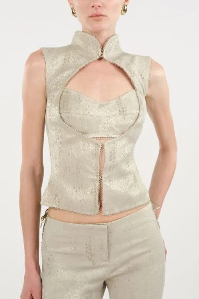 Nocturne Braid-trim Bustier Top In Multi