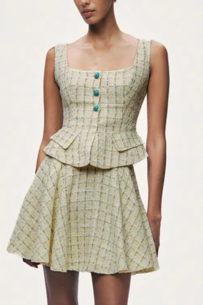 Nocturne Button Accessory Tweed Bustier In Multi