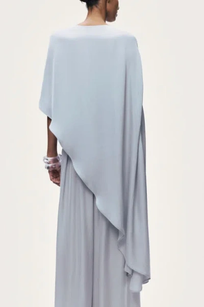 Nocturne Draped Cape Blouse In Gray