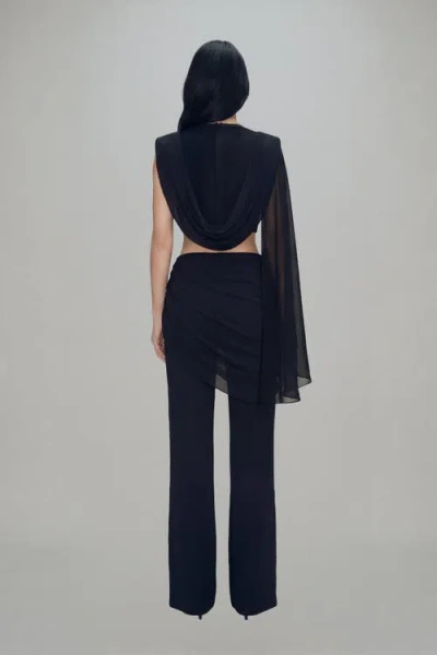 Atoir Draped-panel Cropped Top In Black