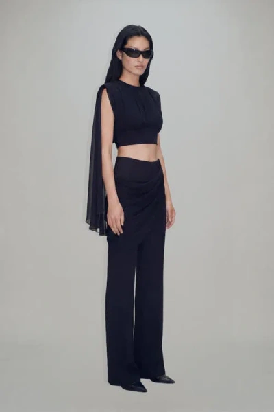 Atoir Draped-panel Cropped Top In Black