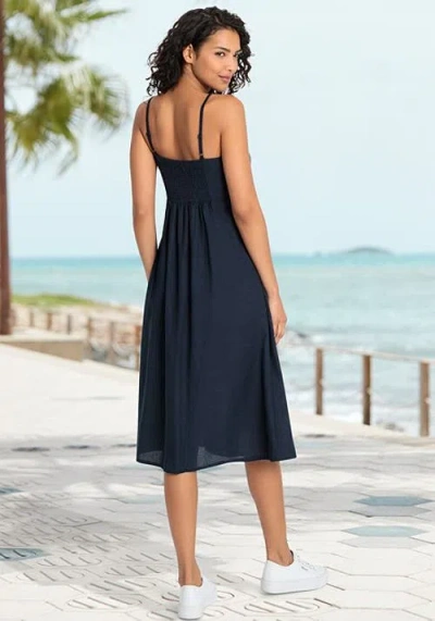 Lascana Button Up Panel Dress In Blue