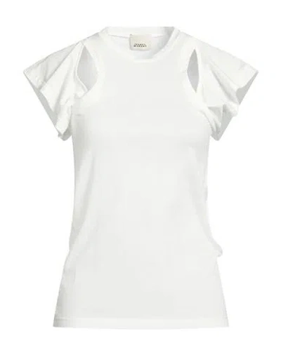 Isabel Marant Solid Crew Neck Short Sleeve T-shirt In White