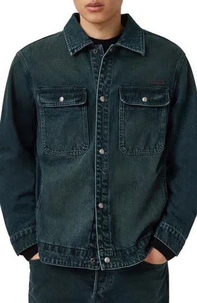 Allsaints Exile Pocketed-buttoned Jacket In Green