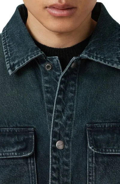 Allsaints Exile Pocketed-buttoned Jacket In Green