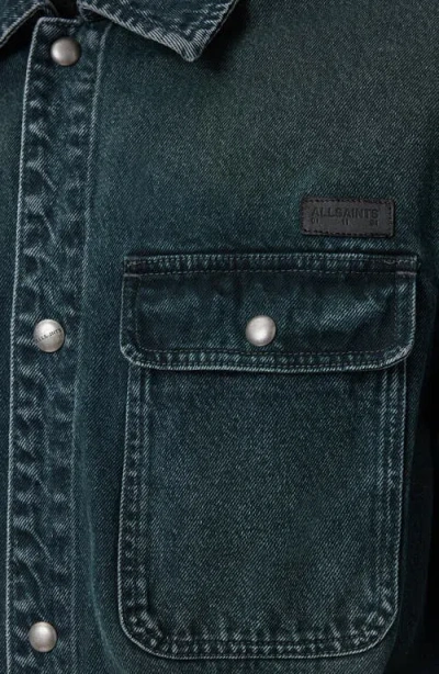 Allsaints Exile Pocketed-buttoned Jacket In Green