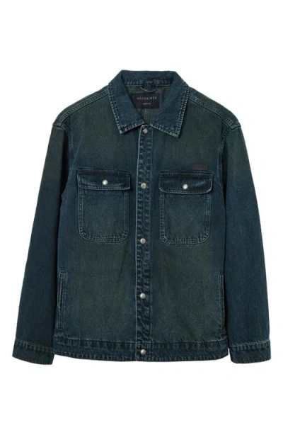 Allsaints Exile Pocketed-buttoned Jacket In Green