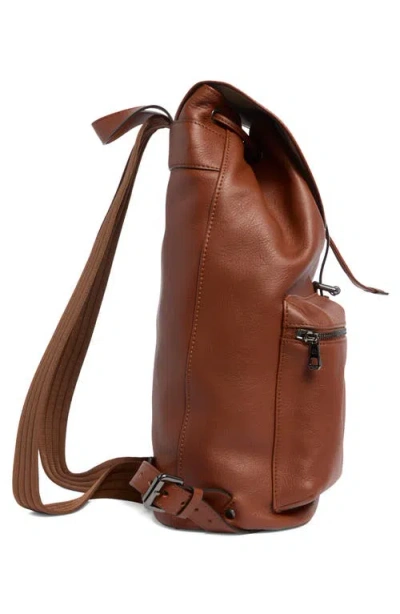 Longchamp Lc3d Large Leather Backpack In Brown