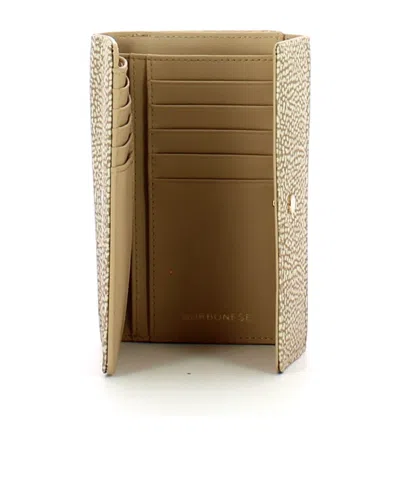 Borbonese Textured Compact Wallet In Brown