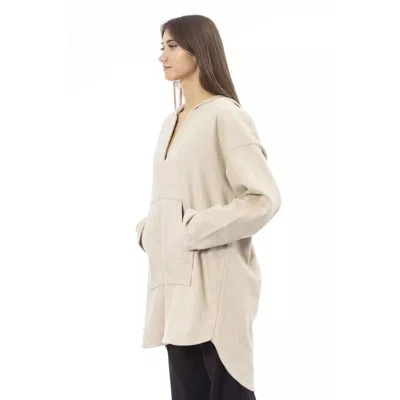 Alpha Studio Beige Wool Sweatshirt In Nude