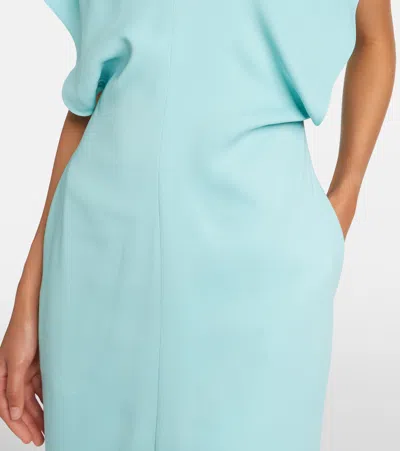 Stella Mccartney Midi Dress With V-neck And Drape In Green