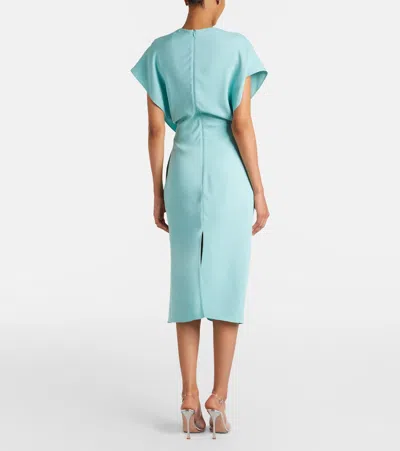 Stella Mccartney Midi Dress With V-neck And Drape In Green