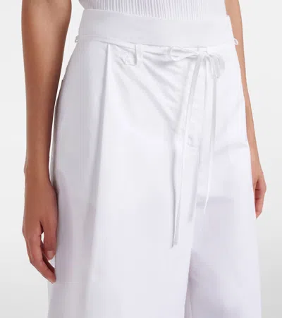 Jacquemus Le Marin High-rise Cotton-poplin Wide-leg Shorts In White