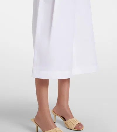 Jacquemus Le Marin High-rise Cotton-poplin Wide-leg Shorts In White