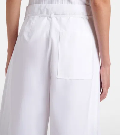 Jacquemus Le Marin High-rise Cotton-poplin Wide-leg Shorts In White
