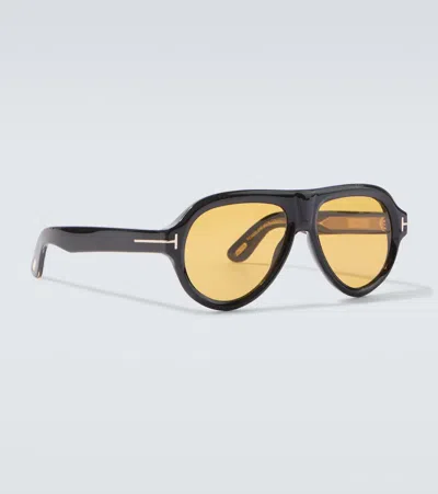 Tom Ford Icon Aviator Sunglasses In Black