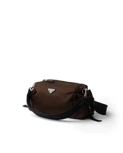 Prada Explore Re-nylon And Leather Bag In Brown
