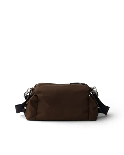 Prada Explore Re-nylon And Leather Bag In Brown