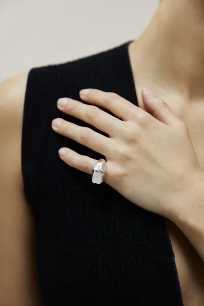Liffner Ice Cube Pinky Ring Silver In Silver