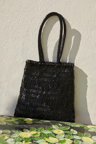 Liffner Flat Leather Basket Black In Black