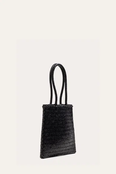 Liffner Flat Leather Basket Black In Black