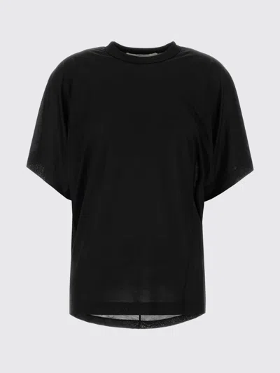 Carven Basic Silk T-shirt In Black