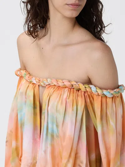 Zimmermann Luna Twist Off-the-shoulder Cutout Gathered Printed Silk-satin Maxi Dress In Multi