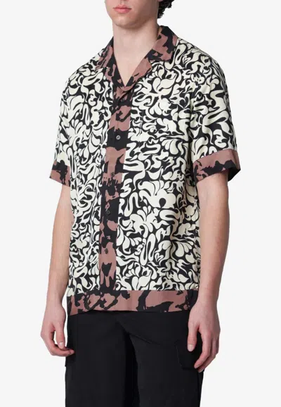 Dries Van Noten Short-sleeve Abstract Pattern Shirt With Camp Collar In Multi