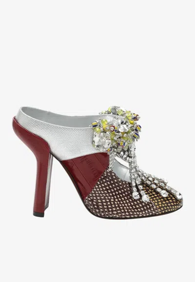 Dries Van Noten Patchwork Leather Mules With Decoration In Multi