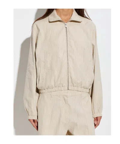 Samsoe & Samsoe Zipper Casual Jacket In Neutral
