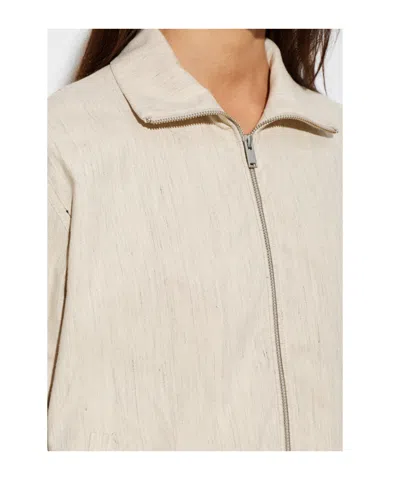Samsoe & Samsoe Zipper Casual Jacket In Neutral