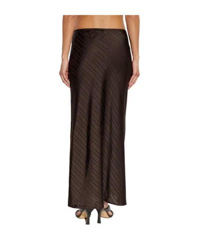 Samsoe & Samsoe Saagneta Diagonal-stripe Maxi Skirt In Brown