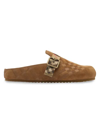 Burberry Check-pattern Buckle-fastening Slippers In Multi