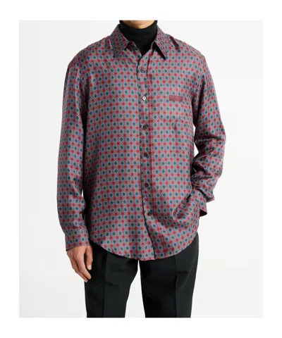 Balmain Printed Silk Shirt In Pink