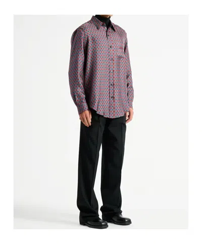 Balmain Printed Silk Shirt In Pink