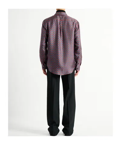 Balmain Printed Silk Shirt In Pink