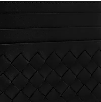 Bottega Veneta Rectangular Card Holder In Black