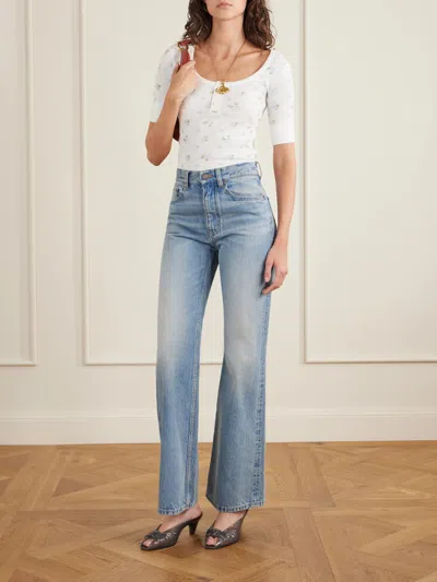 Chloé Belt Loop Jeans In Blue