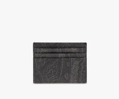 Etro Pattern Card Holder In Black