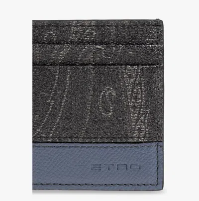 Etro Pattern Card Holder In Black
