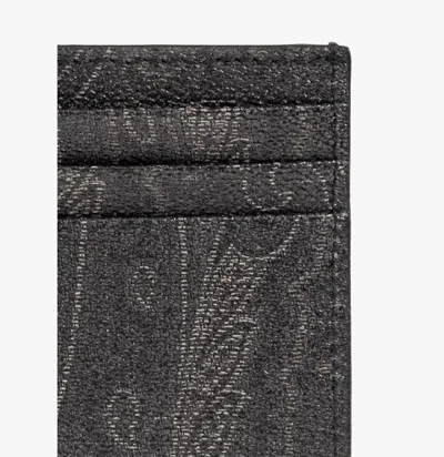 Etro Pattern Card Holder In Black